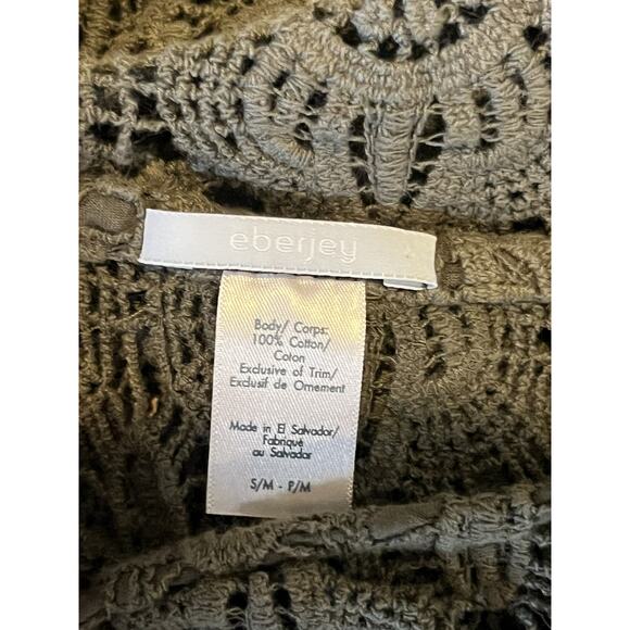 Eberjey green cotton crochet coverup dress M/L Beach resort - Picture 2 of 7